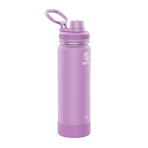 Takeya Water Bottle with Straw - Lilac Perspective: front
