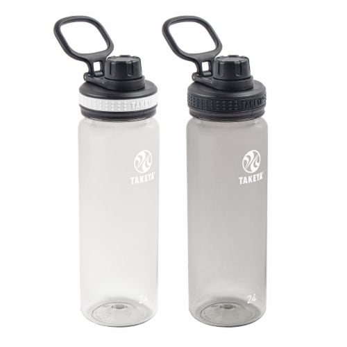 Takeya Tritan Spout Water Bottles - Clear/Stormy Black Perspective: front