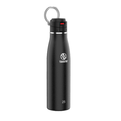 Takeya® Traveler Flip Top Water Bottle - Onyx Perspective: front