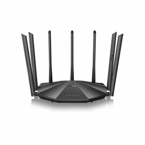 Tenda AC2100 Dual Band Gigabit WiFi Router Black (AC23) Perspective: front