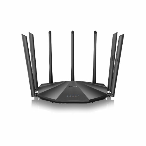 Tenda AC2100 Dual Band Gigabit WiFi Router Black (AC23) Perspective: front