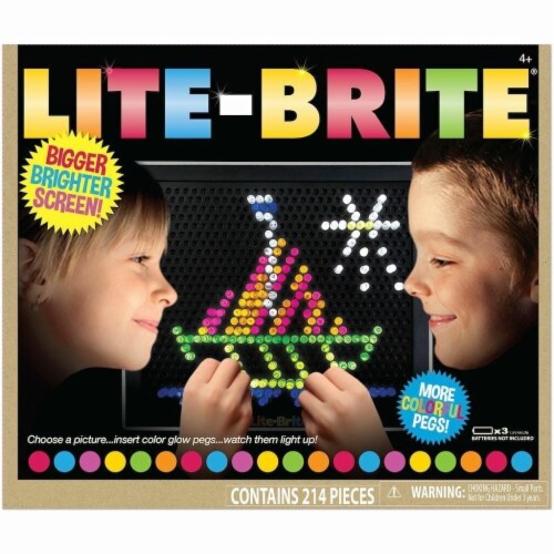 LITE BRITE Magic Screen Set 200 Pegs 6 Templates Light Bright Box Boys Girls 1 unit Foods Co