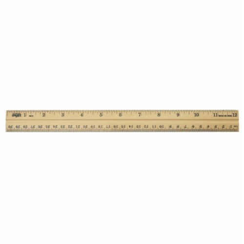 School Smart  Double Beveled 12 in. Wood Ruler&#44; Pack of 12 Perspective: front