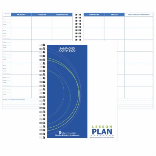 Hammond stephens 1481865 8 5 x 11 in lesson plan book white blue polyice cover 7 sub 1