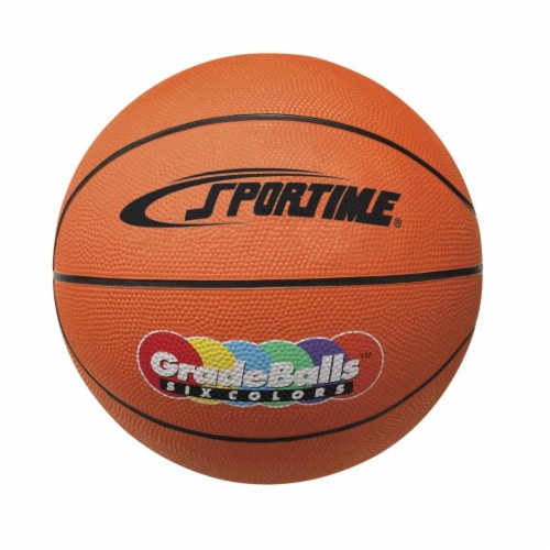 Sportime 1599265 27 in. Gradeball Rubber Junior Basketball, Orange Perspective: front