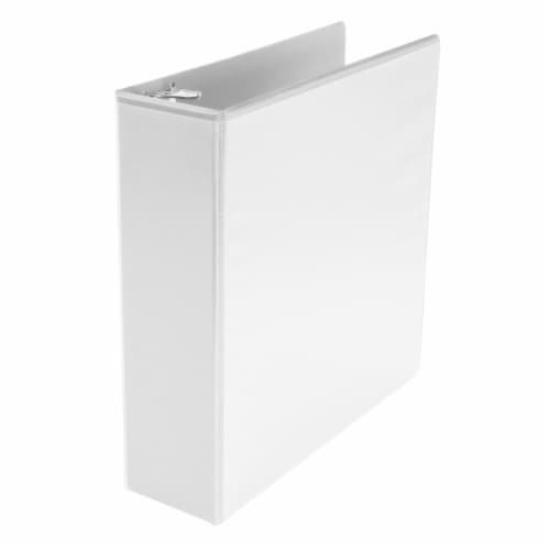 School Smart  3 in. Polypropylene D-Ring View Binder&#44; White Perspective: front