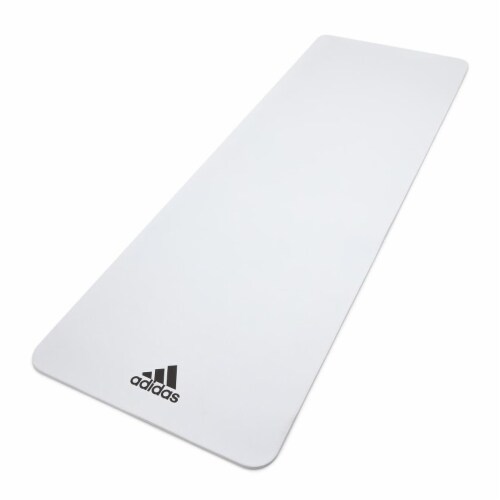 Adidas Universal Exercise Non Slip Fitness & Pilates Yoga Mat, Thick, White, 1 - Kroger