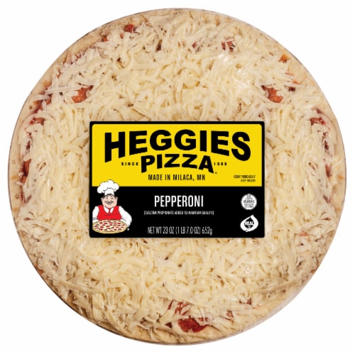Heggies Pizza® Pepperoni Pizza Perspective: front