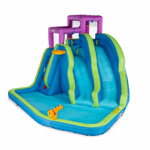kahuna twin falls outdoor inflatable splash pool backyard water slide park