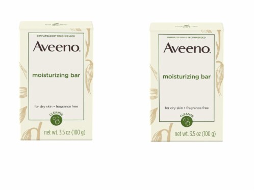 Aveeno Gentle Moisturizing Bar 3.5oz , Fragrance-free, 2pack Perspective: front