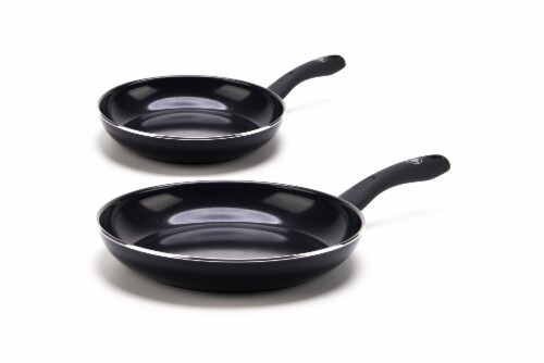 GreenLife Diamond Ceramic Non-Stick Open Frypan Set - Black Perspective: front