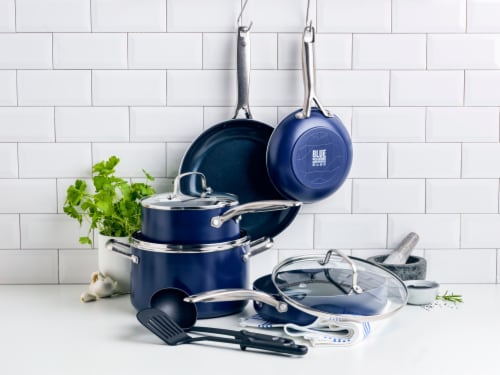 Granitestone 10-Piece Aluminum Ceramic Coating Nonstick Cookware Set, Blue