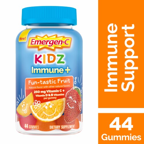 Emergen-C Kids Immune+ Fun-tastic Fruit Immune Support Gummies Perspective: front