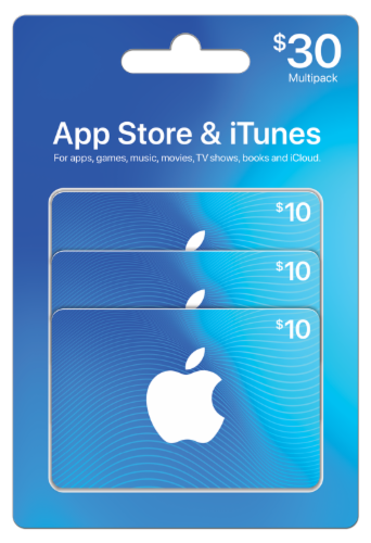 App Store & iTunes $30 Card Multipack Perspective: front
