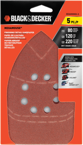 BLACK + DECKER Mega Mouse Finishing and Detail Sandpaper, 5 Pack - Kroger