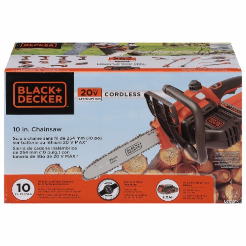 Refurbished Black & Decker LCS1020 10 in. 20-Volt Max Lithium-Ion Cordless Chainsaw