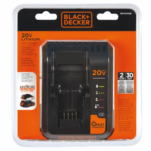 BLACK + DECKER MAX 12-20 Volt Lithium Fast Battery Charger Perspective: front