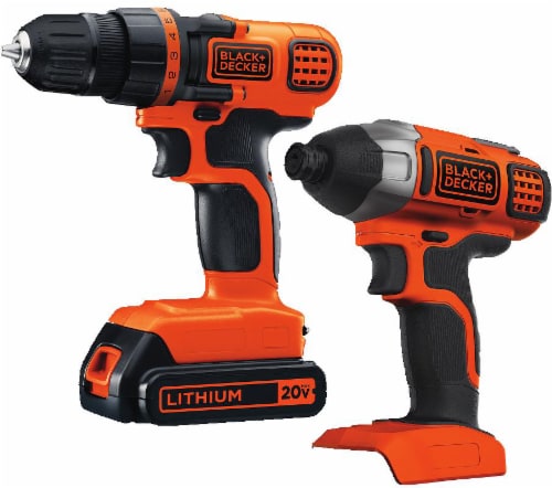BLACK + DECKER 20-Volt MAX Lithium Ion Drill/Driver and Impact Combo Kit - 4 Piece Perspective: front