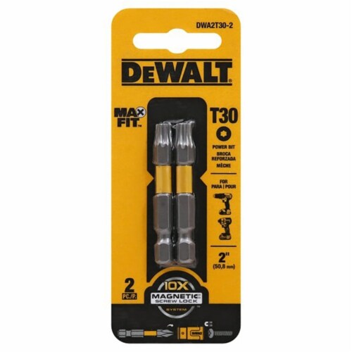 DeWalt Maxfit Torx T30 x 2 in. L Power Bit S2 Tool Steel 2 pc. - Total Qty:  1; Each Pack Qty:, Count of: 1 - Kroger