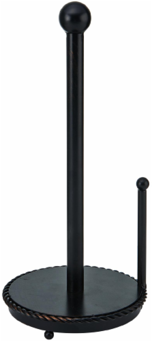 Mikasa Gourmet Basics Rope Paper Towel Holder - Black Perspective: front