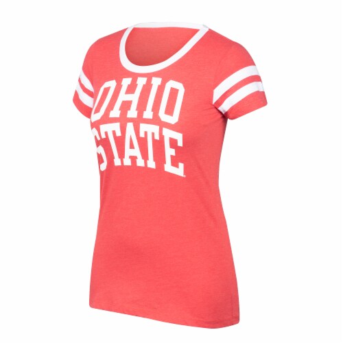 Ohio State Buckeyes Womens' Short Sleeve Ringer Tee Perspective: front