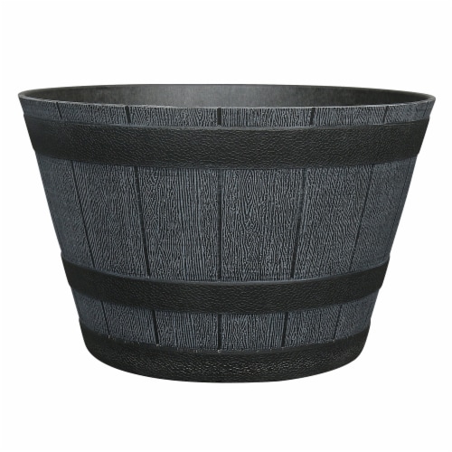 Whisky Barrel Planter - Grey Perspective: front