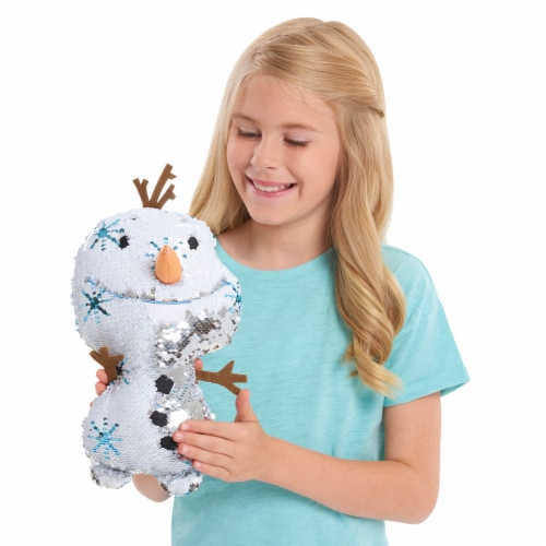 Frozen 2 Reversible Sequins Plush - White/Silver Perspective: front