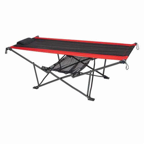 Mac Sports TopNotch Portable Folding Camping Hammock Cot w Carry Bag Red Black 1 Piece Fred Meyer