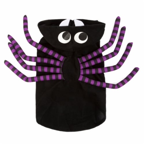 Simply Dog Extra Small-Small Black and Purple Spider Pet Costume Perspective: front