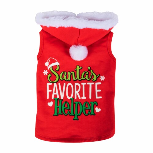 Simply Dog Santa's Favorite Helper Hoodie - Red Perspective: front