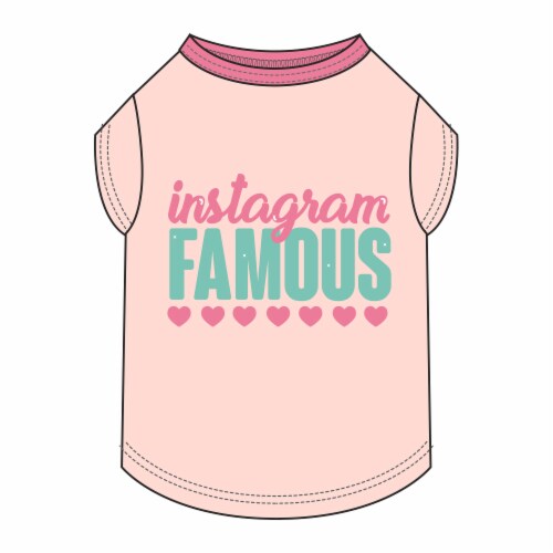 SimplyDog Pink Instagram Famous Medium Pet T-Shirt Perspective: front