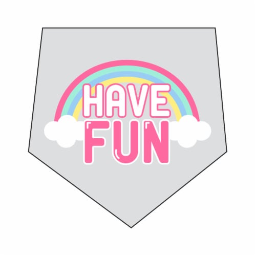 SimplyDog Gray Have Fun Rainbow Medium/Large Pet Bandana Perspective: front
