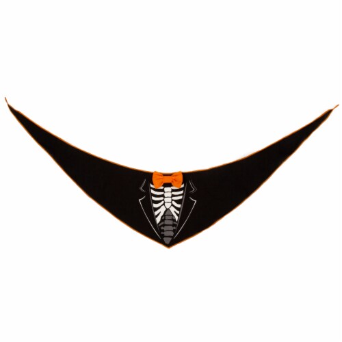 Simply Dog Extra Small-Small Dandy Skeleton Pet Bandana Perspective: front