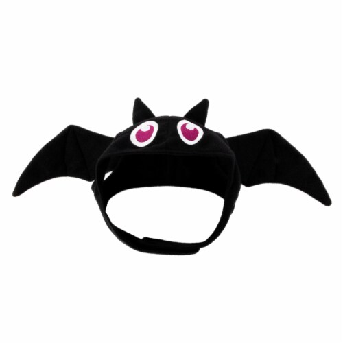 Simply Dog Medium-Large Black Bat Pet Costume Hat Perspective: front