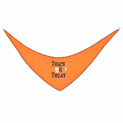 Simply Dog Medium-Large Orange Trick or Treat Pet Bandana Perspective: front