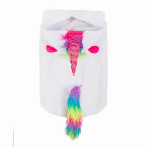 Simply Dog Extra Small-Small Rainbow Unicorn Pet Costume Perspective: front