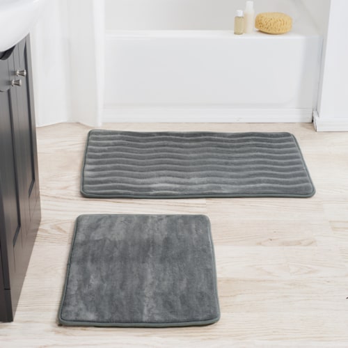 2 Piece Memory Foam Bath Mat Set by Lavish Home, 1 unit - Kroger