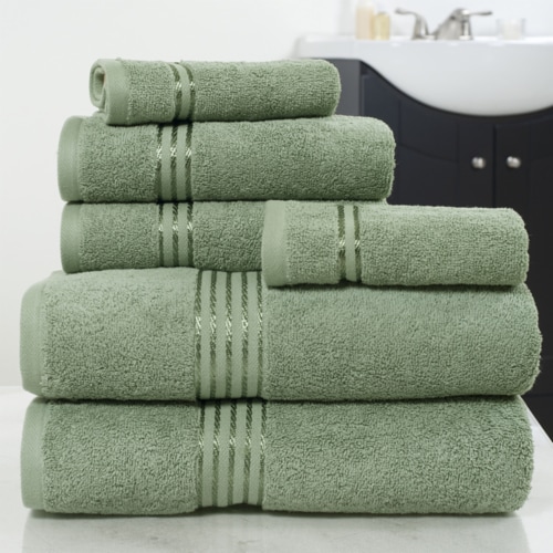 Lavish Home 100% Cotton Hotel 6 Piece Towel Set - Green, 1 unit