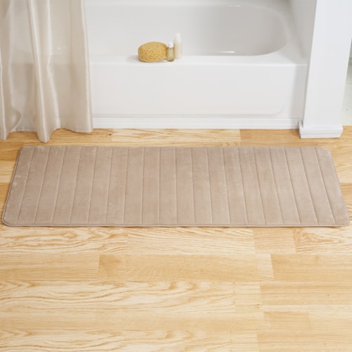 Lavish Home Memory Foam Striped Extra Long Bath Mat - Taupe - 24x60, 1 unit  - Dillons Food Stores