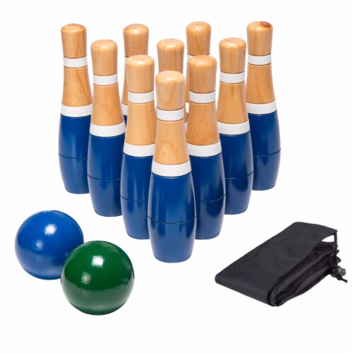 Hey! Play! 8 in. Wooden Lawn Bowling Set