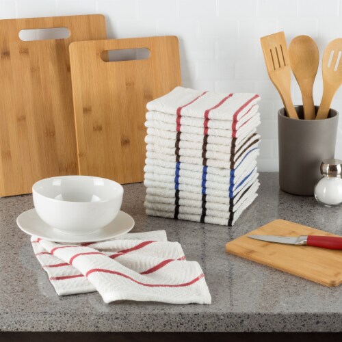 Multi-Pack: 100% Cotton Absorbent Kitchen Washcloth Towel Set 11