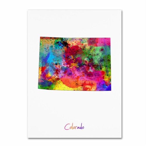 Michael Tompsett 'Colorado Map' Canvas Wall Art 35 x 47 Inches Perspective: front
