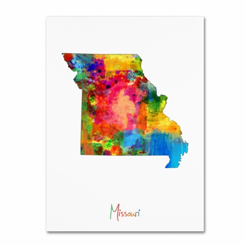Michael Tompsett 'Missouri Map' Canvas Wall Art 35 x 47 Inches Perspective: front