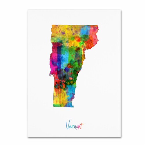 Michael Tompsett 'Vermont Map' Canvas Wall Art 35 x 47 Inches Perspective: front