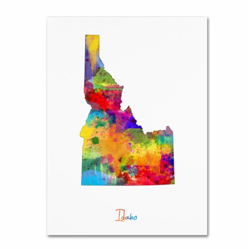 Michael Tompsett 'Idaho Map' Canvas Wall Art 35 x 47 Inches Perspective: front