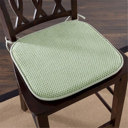 Lavish Home Memory Foam Chair Pad - Green Perspective: front