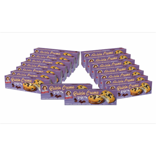 Little Debbie Raisin Crème Pies, 10.15 oz Per Box, 8 Count Per Box, 16 Boxes Perspective: front