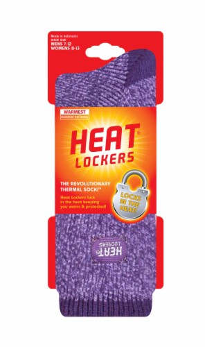 Heat Lockers® Women's Warmest Twist Crew Sock - Purple / Lilac Perspective: front
