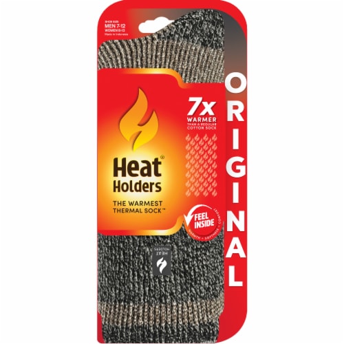 Heat Holders® Men's Rook Block Twist Crew Sock - Clay/Black Perspective: front