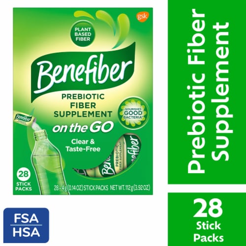 Benefiber On the Go Prebiotic Fiber Digestive Health Supplement Powder Perspective: front